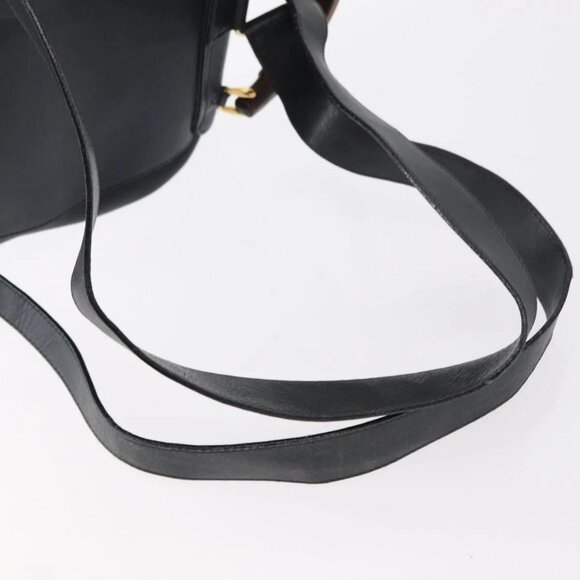 GUCCI Bamboo Backpack Leather Navy Gold 003 2058 0016 Auth 152368 main image 12